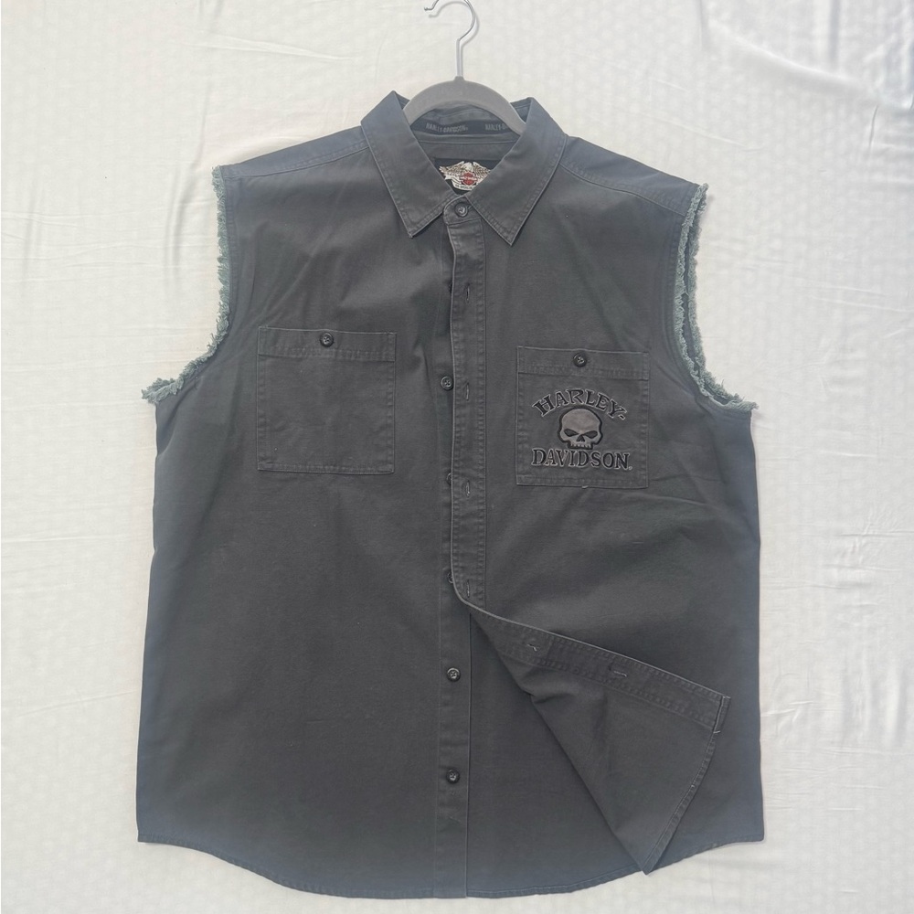 Harley-Davidson XL Dark Gray Casual Button Down Shirt
